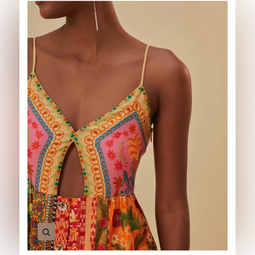 FARM Rio Colorful Patchwork Midi Dress - Picture 3 of 10